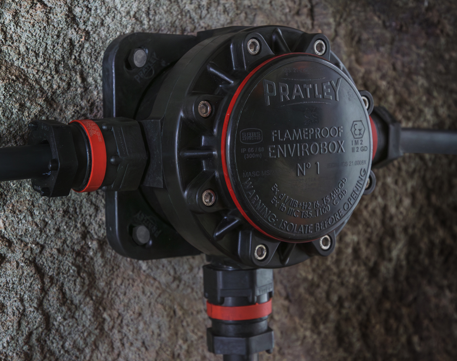 Pratley Flameproof Ex d Envirobox in an underground mining environment